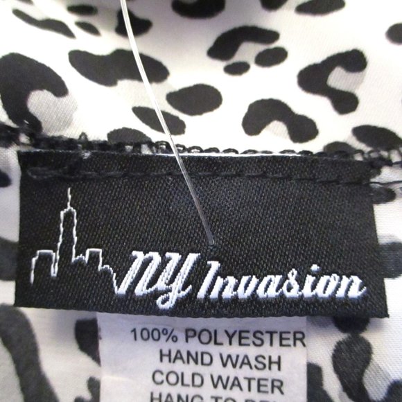 NWT! NY Invasion Womens Gray Animal Print Top, Front Tie, 3/4 Sleeve, Size 3X - Picture 8 of 10